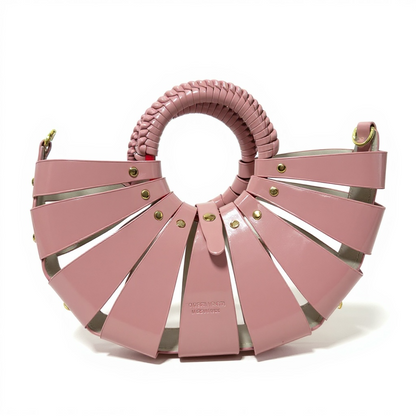 Bottega Veneta Pink Arc Handle Bag 💗✨ Sculptural Mini Statement Handbag