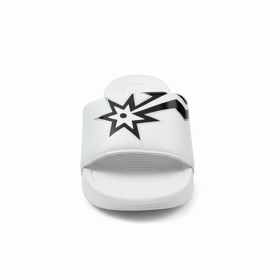 Nike White Graphic Slides 🤍⚡ | Bold Street Sport Summer Essential 👟🔥