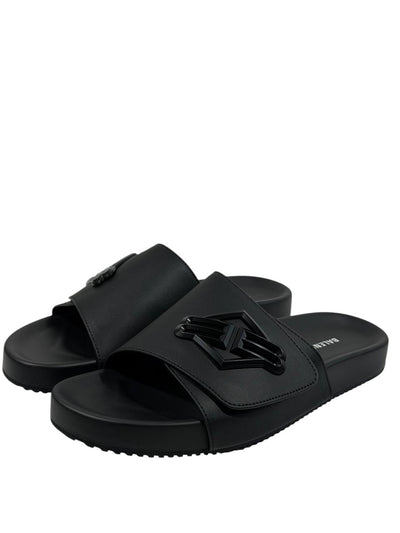 Balenciaga BB Logo Slide Sandals – All Black Edition 🖤🔥