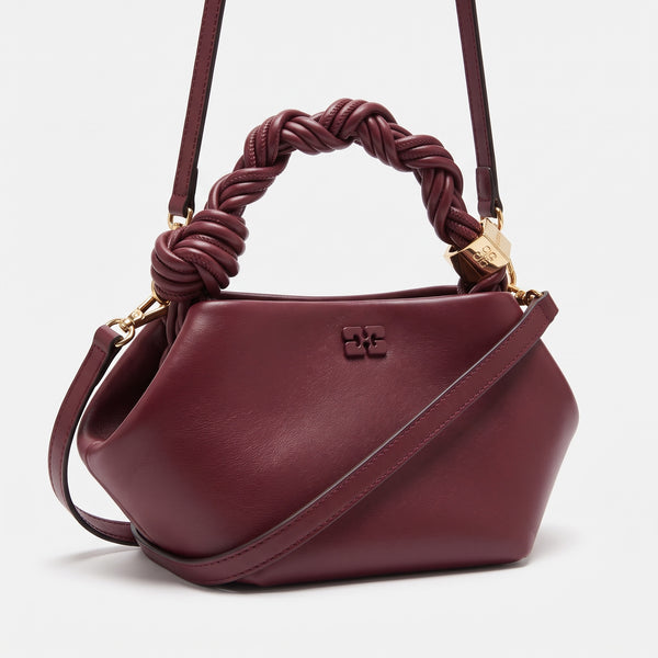 GANNI Knot Handle Bag – Wine Leather 🍷✨