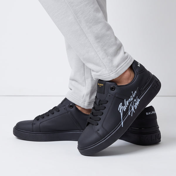 Balmain Low-Top Sneakers – Black Signature 🖤👟