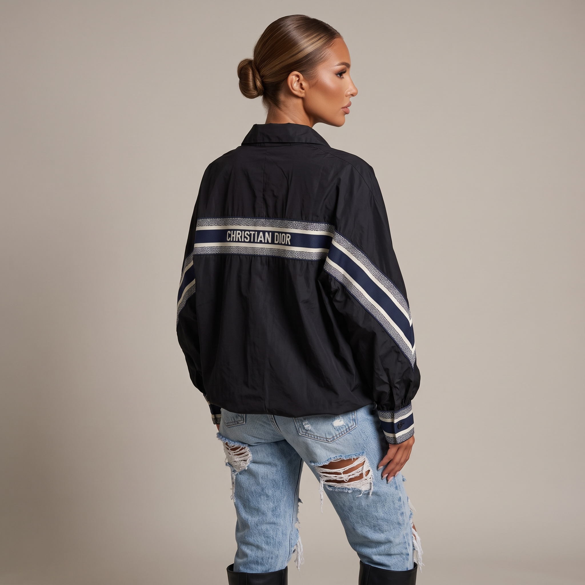 Dior Oblique Stripe Oversized Shirt one size