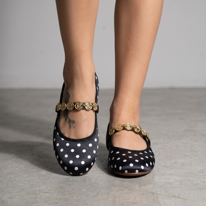 Polka Dot Mary Jane Ballet Flats ✨🖤