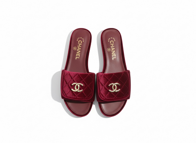 CHANEL Quilted Velvet Slides – Burgundy ❤️✨ | Luxe Comfort Icon
