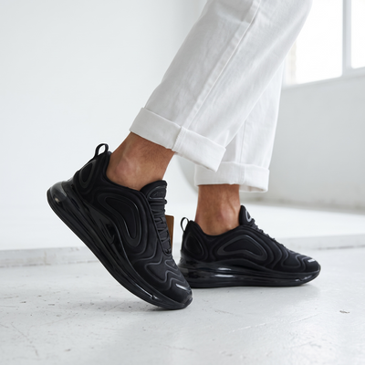 🖤👟 Nike Air Max 720 Triple Black Luxury Lifestyle Sneakers – Full Air Cushion Streetwear Running Shoes 🔥⚡