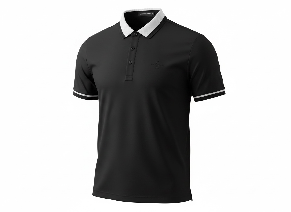 Armani Exchange Black Polo Shirt 🖤⚪ Sleek Contrast Design