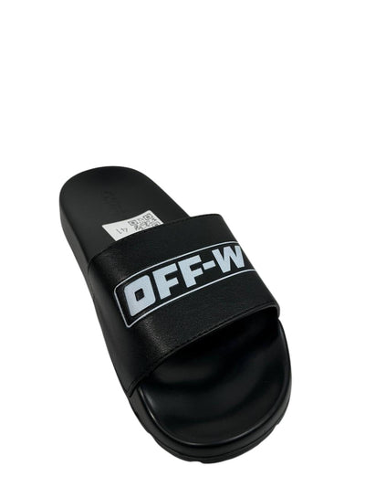 OFF-WHITE Logo Slides – Black Edition ⚫🔥