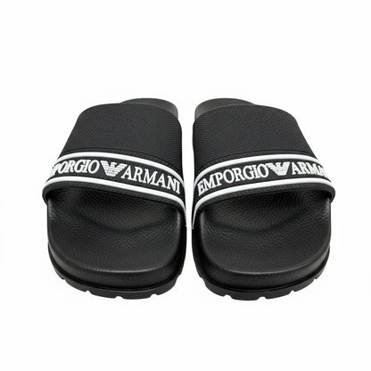 Emporio Armani Logo Slides – Black Edition ⚫✨