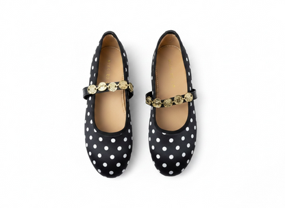 Polka Dot Mary Jane Ballet Flats ✨🖤
