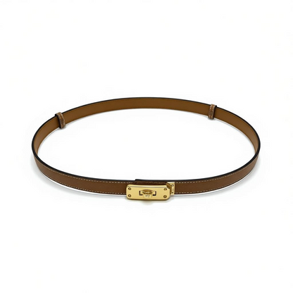 Hermès Brown Leather Belt with Gold Hardware 🤎✨