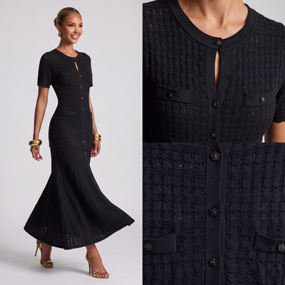🖤 Sandro Textured Knit Maxi Dress