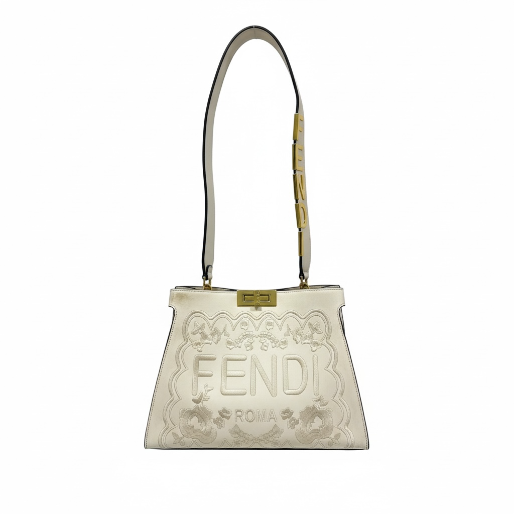 Fendi Roma Embossed Luxury Handbag 🤍✨