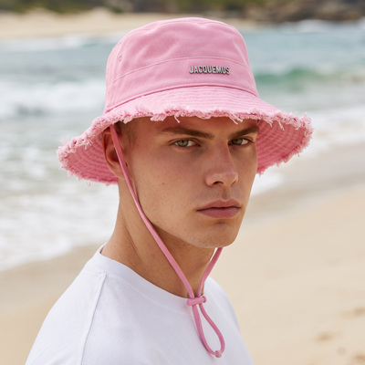 🎀 Jacquemus Pink Quilted Bucket Hat – Bold, Chic & Playful 💖