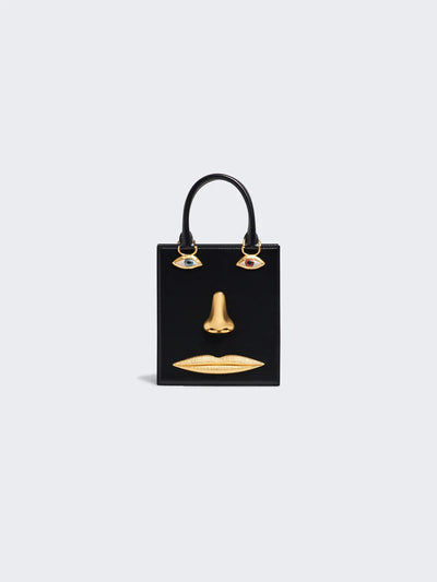 Schiaparelli Face Mini Tote – Black & Gold Surreal Edition 👁✨