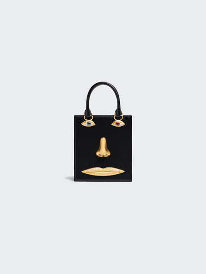 Schiaparelli Face Mini Tote – Black & Gold Surreal Edition 👁✨