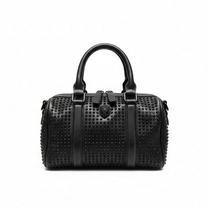 🖤 Kurt Geiger Black Studded Top Handle Bag – Crystal Embellished Mini Boston Bag