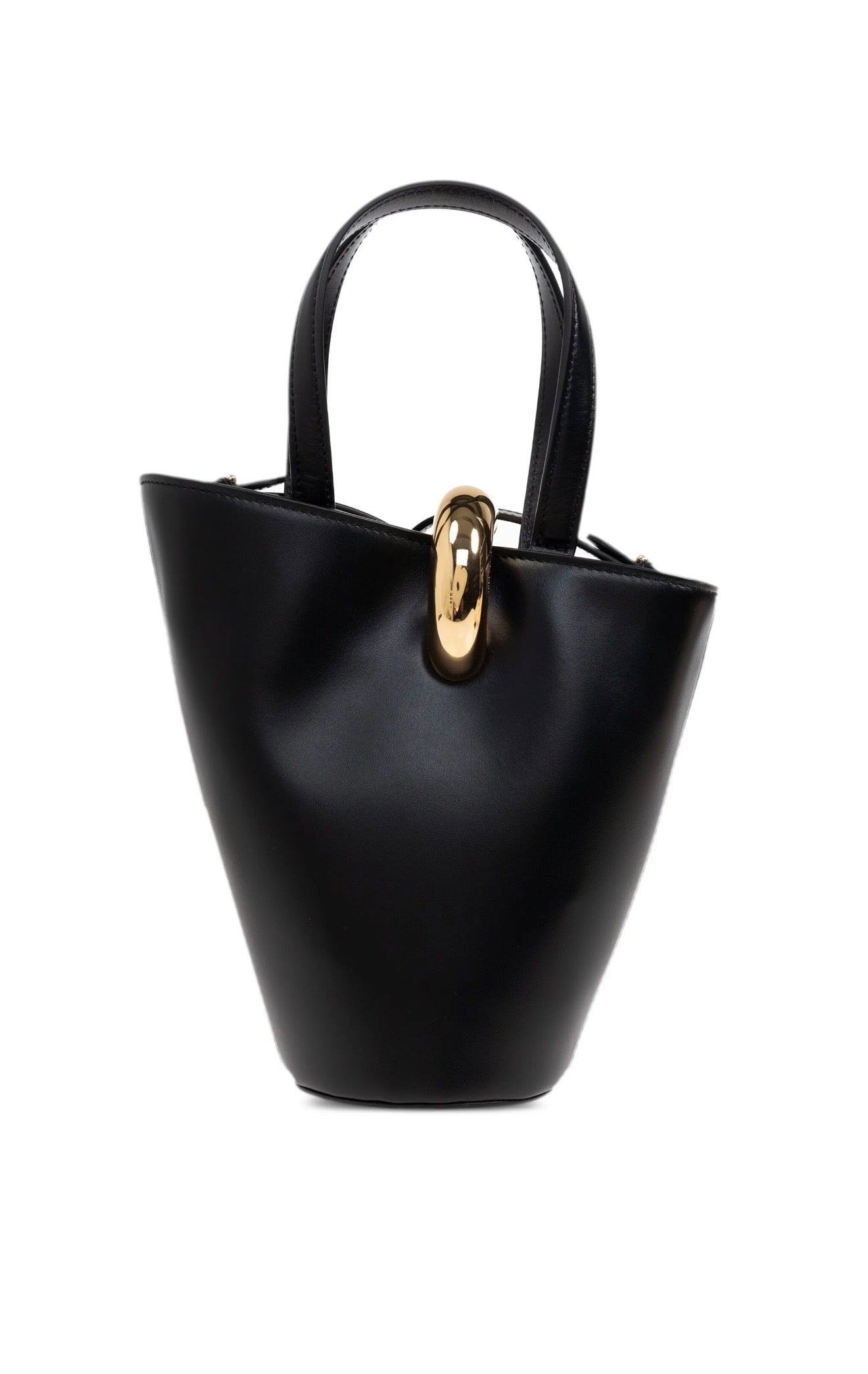 Jacquemus Black Bucket Bag 🖤✨ Gold Accent Mini Luxury Handbag