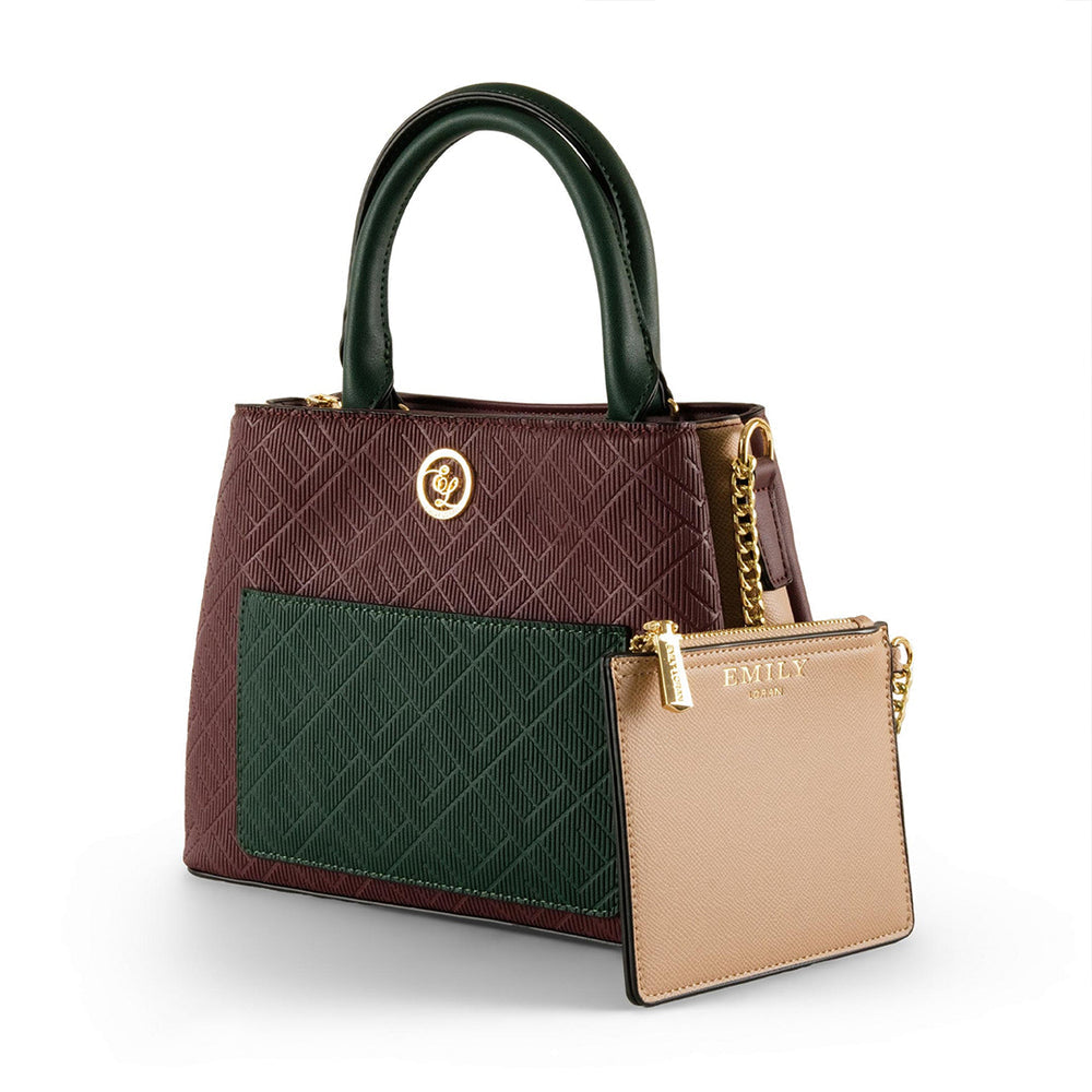 Emily Loran Colorblock Structured Handbag 👜✨💚