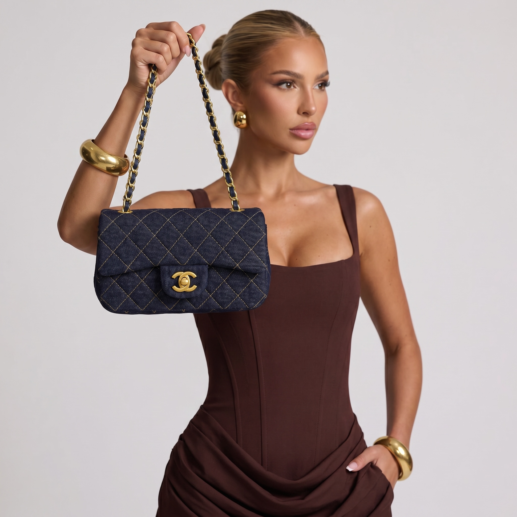✨ Chanel Denim Classic Flap Bag – Navy Blue Quilted Edition ✨