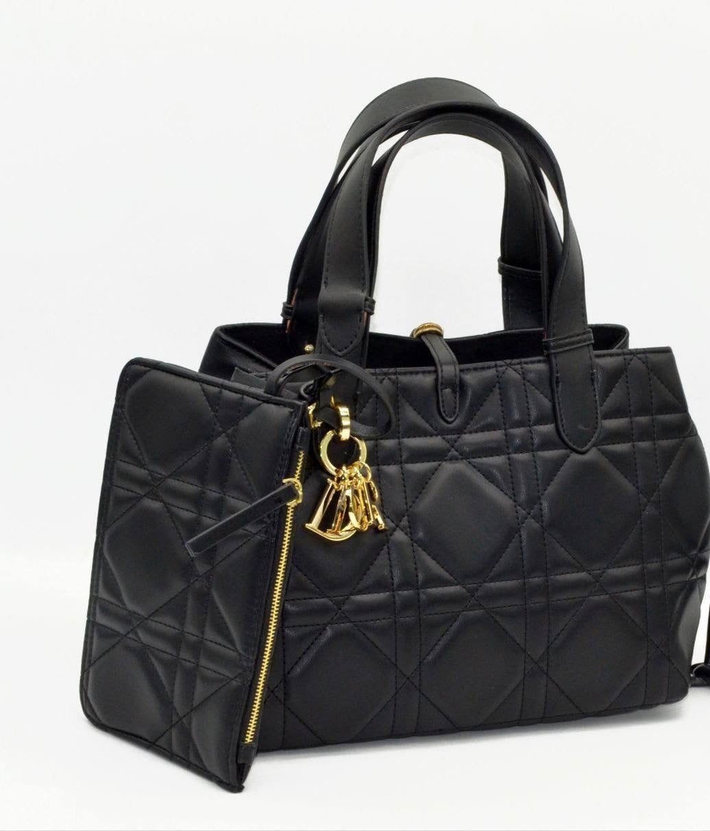 Elegant Dior Quilted Tote Bag with Charm