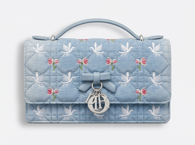 🩵 Dior Lady D-Lite Blue Dove Embroidered Handbag – Limited Edition Elegance 🩵