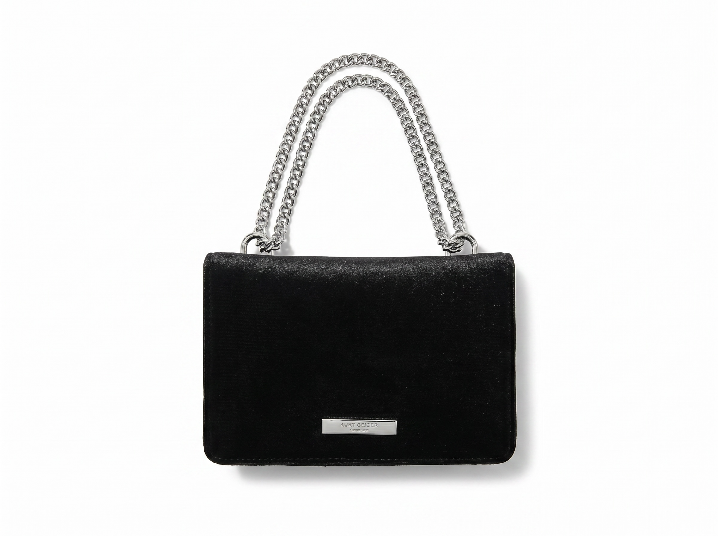 ✨ Kurt Geiger Crystal Bow Velvet Crossbody Bag – Black & Silver Edition ✨