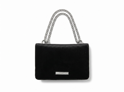 ✨ Kurt Geiger Crystal Bow Velvet Crossbody Bag – Black & Silver Edition ✨