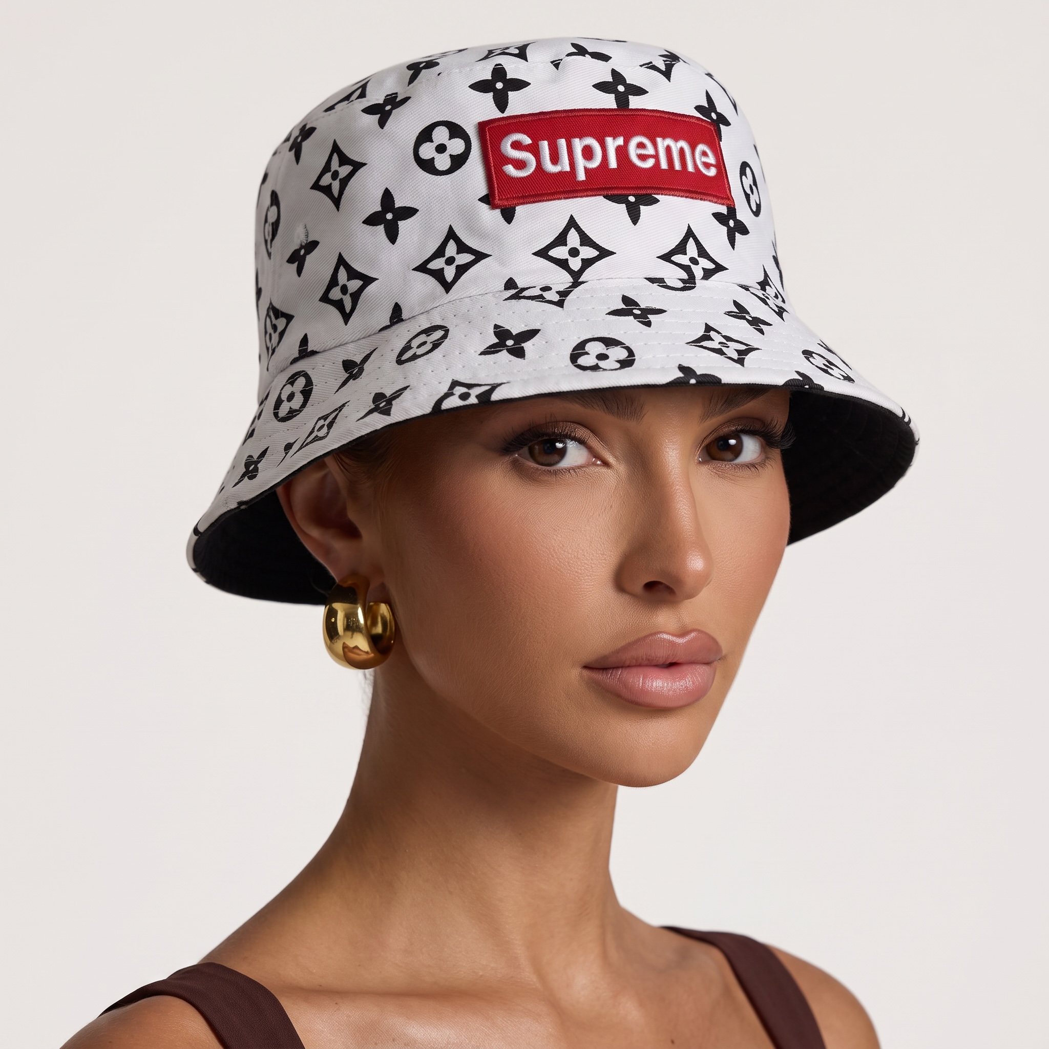 🧢 Supreme x Louis Vuitton Double-Face Reversible Bucket Hat | Black & Monogram Edition