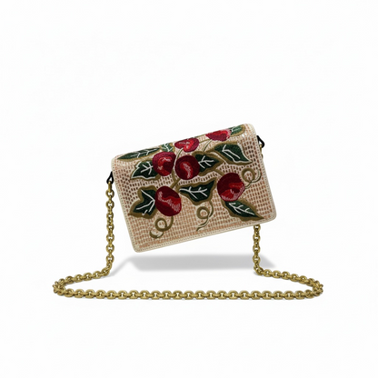 Valentino Handmade Cherry Embroidered Clutch 🍒✨