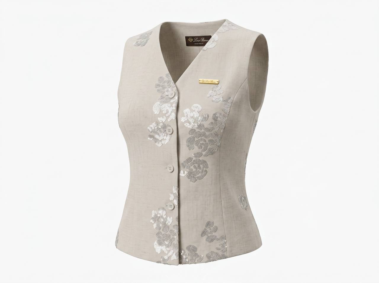 Loro Piana Linen Blend Embroidered Co-Ord Set – Natural Beige 🤍✨