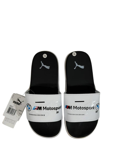 PUMA BMW M Motorsport Slide Sandals – White & Black Edition ⚪⚫🏁