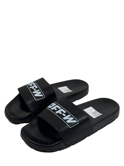 OFF-WHITE Logo Slides – Black Edition ⚫🔥