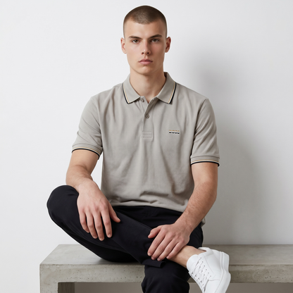 🤍✨ Hugo Boss Beige Luxury Polo Shirt – Timeless Smart Casual Essential 👔🔥