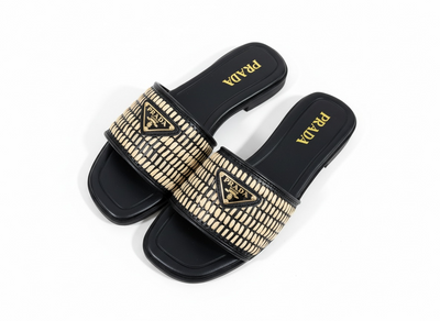 PRADA Raffia Slide Sandals 🖤✨ | Iconic Summer Luxury