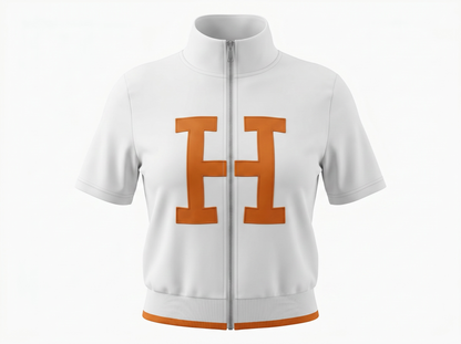 Hermès White & Orange Logo Tracksuit Set 🤍🧡