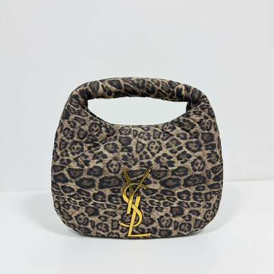 Leopard Quilted Hobo Bag with Gold YSL Logo 🐆✨
