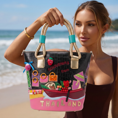 Millie Fair “Thailand Souvenirs” Statement Tote Bag 🌴👜✨