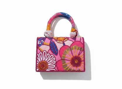Luxury Multicolor Crystal Mini Handbag 💖✨ | Floral Statement Piece