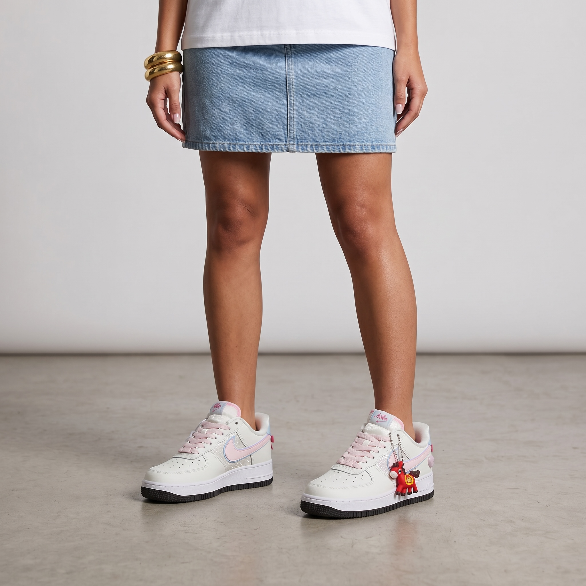 Nike Air Force 1 Pink Velvet Charm 🌸👟💕