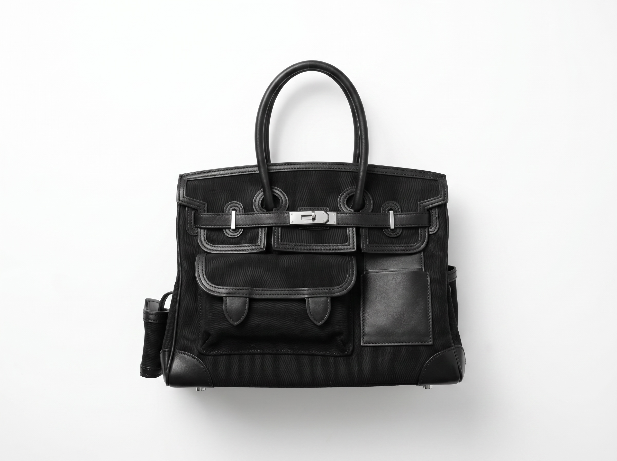 🖤 Hermès Birkin Cargo Style Black Leather Tote Bag