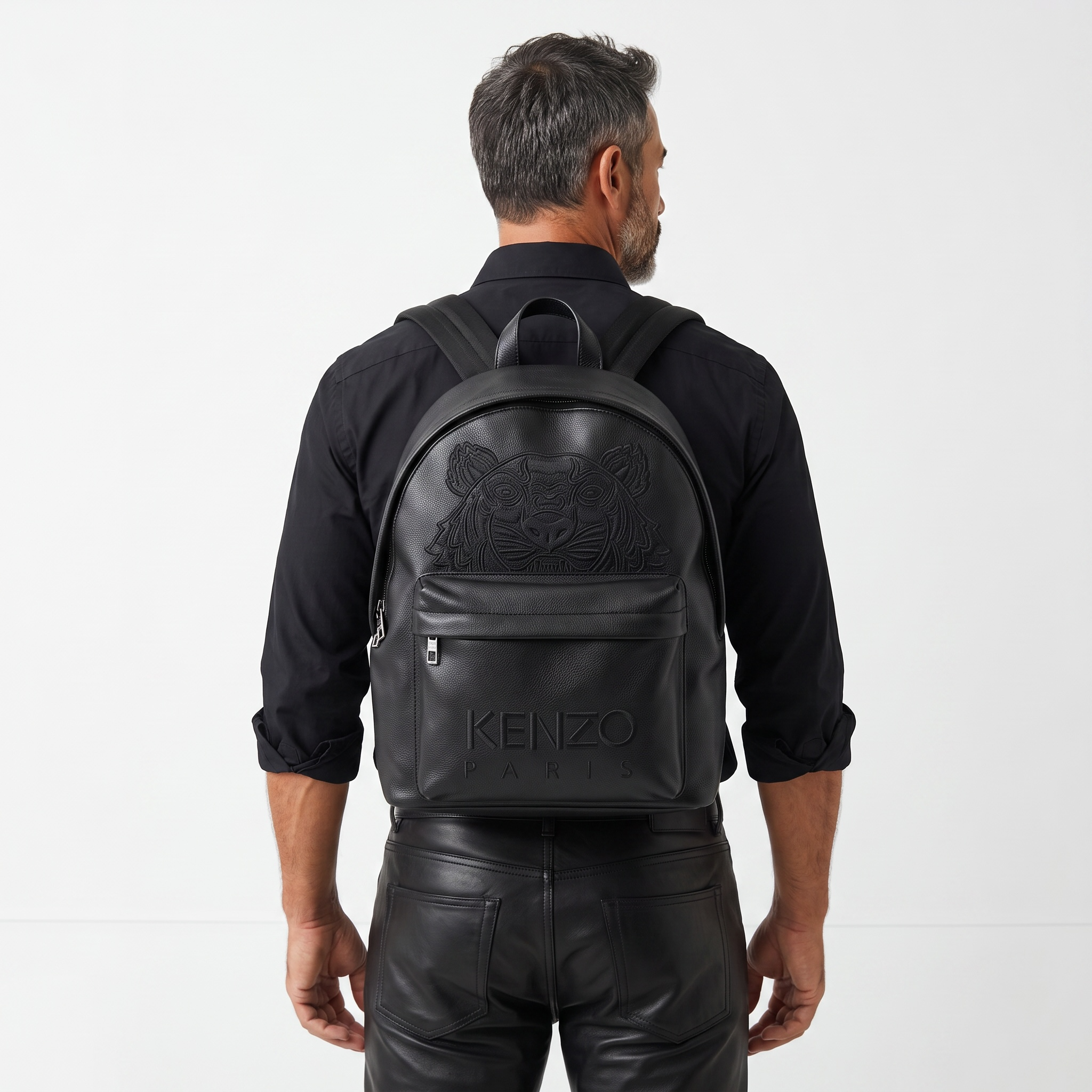 🖤 Kenzo Black Embossed Tiger Backpack