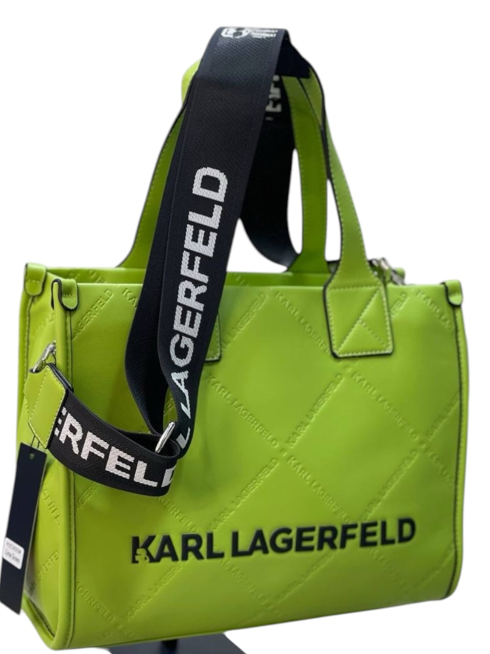 Karl Lagerfeld Tote Bag with Bold Logo and Pink Accent