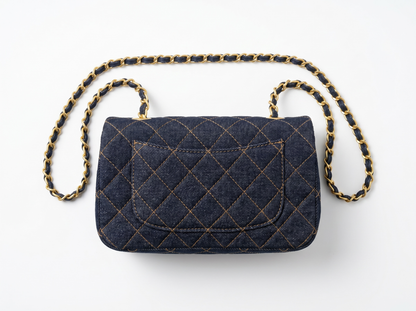 ✨ Chanel Denim Classic Flap Bag – Navy Blue Quilted Edition ✨
