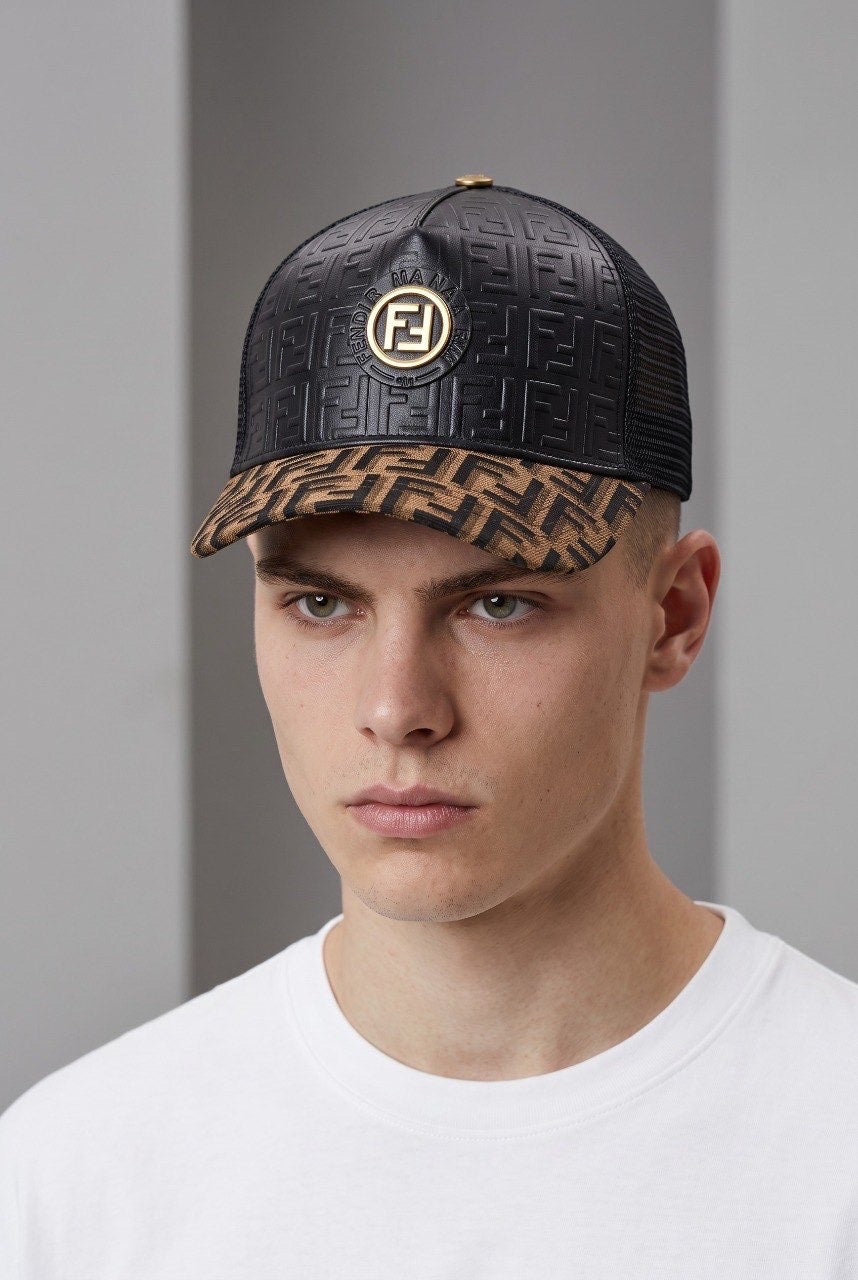 Fendi FF Monogram Trucker Cap – Black & Brown