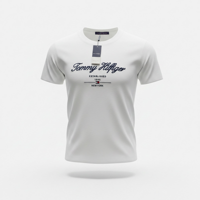 Tommy Hilfiger White Script Logo T-Shirt 🤍🇺🇸 Classic Heritage Edition