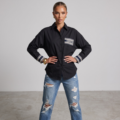 Dior Oblique Stripe Oversized Shirt one size