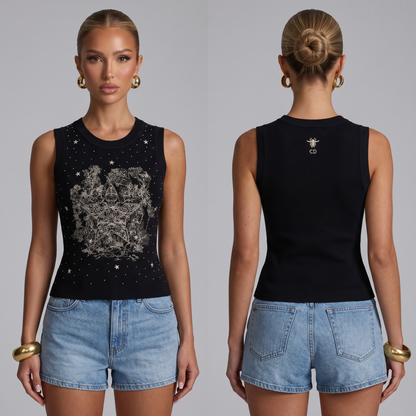 🖤 Dior Lucky Star Sleeveless Knit Top ✨