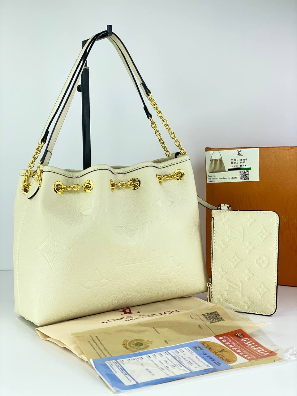 Louis Vuitton Monogram Tote with Gold Chain and Wallet