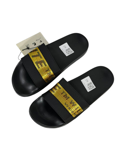 OFF-WHITE Industrial Belt Slides – Black/Yellow Edition ⚫🟡🔥