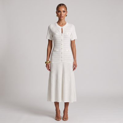 🤍 Sandro Textured Knit Midi Dress one size 🌸